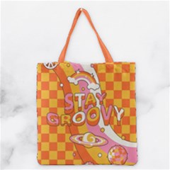 Stay Groovy 70s Glasses Disco Ball Grocery Tote Bag