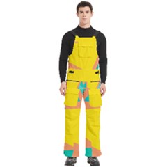 Geometric Design 02 Men s Side Zip Front Pouch Ski And Snowboard Bib Pants	