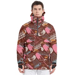 Sweet Food Seamless Pattern Men s Pullover Zip Ski And Snowboard Waterproof Breathable Jacket