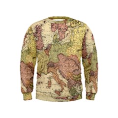 Retro Old Vintage Map Of Europe Kids  Sweatshirt