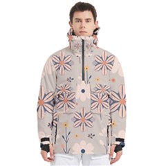  Minimalist Pattern With Simple Lines,flower And Shapes, Creating A Clean And Modern Men s Pullover Zip Ski And Snowboard Waterproof Breathable Jacket