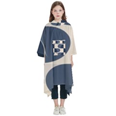 A Minimalist Pattern With Simple Lines And Shapes, Creating A Clean And Modern Aesthetic 04 Kids  Hooded Rain Ponchos