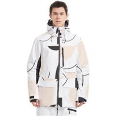 A Minimalist Pattern With Simple Lines And Shapes, Creating A Clean And Modern Aesthetic 05 Men s Multi Pockets Zip Ski And Snowboard Waterproof Breathable Jacket