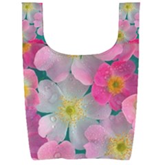 Pink Neon Flowers Flower Foldable Shopping Bag