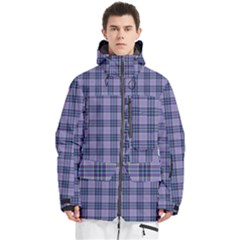 Purple Plaid Tartan 1 Men s Multi Pockets Zip Ski And Snowboard Waterproof Breathable Jacket