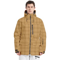 Autumn Fall Plaid Tartan 1 Men s Multi Pockets Zip Ski And Snowboard Waterproof Breathable Jacket