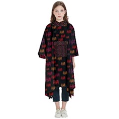 Pattern Ha Ha Ha  Abstract Black Dark Doodle Hahaha Pattern Physco Kids  Hooded Rain Ponchos