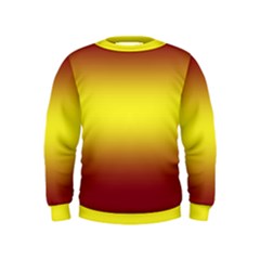 Burgundy Red To Electric Yellow Bilinear Gradient Kids  Sweatshirt