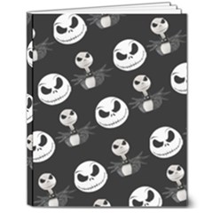 Jack Print, White, Before, Plain, Black, Simple, Christmas 8  X 10  Hardcover Notebook