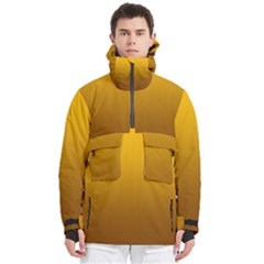 Amber Orange To Chocolate Brown Linear Gradient Men s Pullover Zip Ski And Snowboard Waterproof Breathable Jacket