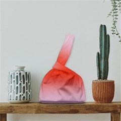 Pink Lace To Scarlet Red Bilinear Gradient Japanese Wrist Knot Bag