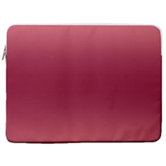 Coral Pink To Burgundy Red Bilinear Gradient 17  Vertical Laptop Sleeve Case With Pocket