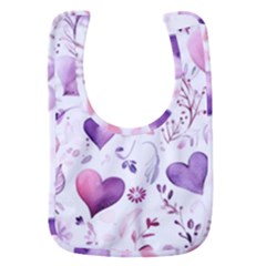 Hearts Love Purple Baby Bib
