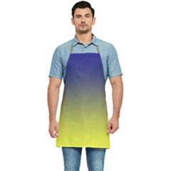 Navy Blue To Electric Yellow Linear Gradient Kitchen Apron