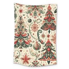 Christmas Tree Snow Large Tapestry