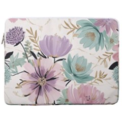 Flowers Pattern Floral 17  Vertical Laptop Sleeve Case With Pocket