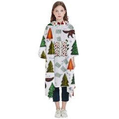 Little Red Riding Hood Seamless Kids  Hooded Rain Ponchos