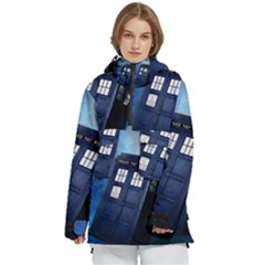 Tardis Doctor Who Space Blue Women s Pullover Zip Ski And Snowboard Waterproof Breathable Jacket