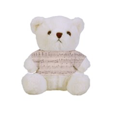 Vintage Beige Music Notes Full Print Cuddly Teddy Bear