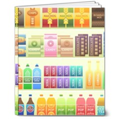 Supermarket Shelf Products Snacks 8  X 10  Hardcover Notebook