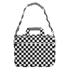 Pattern Checkered Squares Black White Pattern Macbook Pro 15  Shoulder Laptop Bag