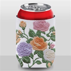 Embroidery Roses Floral Design Can Holder