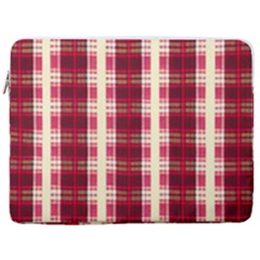 Retro 60s 50s Plaid Pattern 4 17  Vertical Laptop Sleeve Case With Pocket