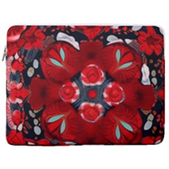 Mid Century Retro Floral 1970s 1960s Pattern 105 17  Vertical Laptop Sleeve Case With Pocket