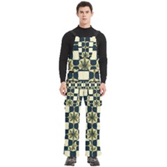 Royal Fractal Pattern Men s Side Zip Front Pouch Ski And Snowboard Bib Pants	