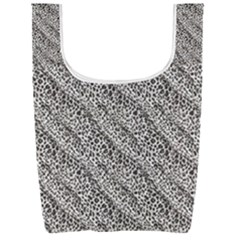Silver Leopard Foldable Shopping Bag