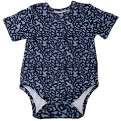 Blue Giraffe Pattern Baby Short Sleeve Bodysuit