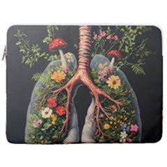 Lungs Health 17  Vertical Laptop Sleeve Case With Pocket