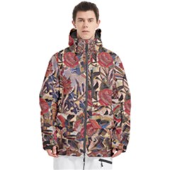 Abstract Flowers Men s Multi Pockets Zip Ski And Snowboard Waterproof Breathable Jacket