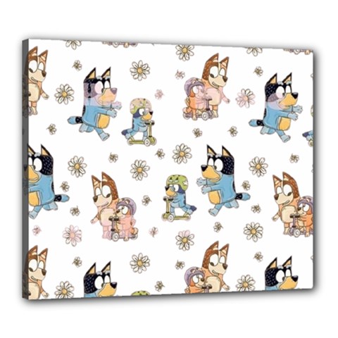Bluey, Bluey Merch, Bluey Pattern, Bluey Bluey, Bingo, Bluey Design, Bluey Dog Canvas 24  X 20  (stretched)