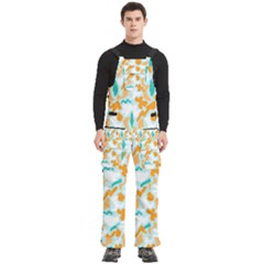Design Pattern Seamless Tropical Men s Side Zip Front Pouch Ski And Snowboard Bib Pants	