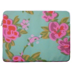 Mid Century Retro Floral 1970s 1960s Pattern 81 17  Vertical Laptop Sleeve Case With Pocket