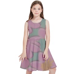 Mid Century Retro Floral 1970s 1960s Pattern 80 Kids  Skater Dress
