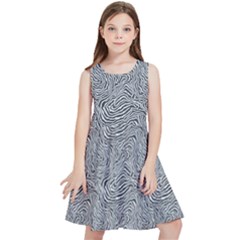 Dark Grey Snake Kids  Skater Dress