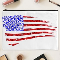 Sparkling American Flag Cosmetic Bag (xxxl)