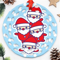 Santa s Round Filigree Ornament (two Sides)