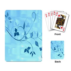Floral Blue Playing Cards Single Design