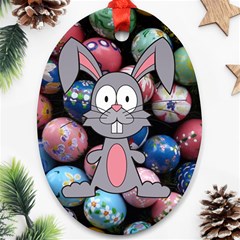 Easter Egg Bunny Treasure Oval Ornament