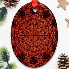 Grunge Style Geometric Mandala Oval Ornament