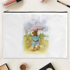 Vintage Drawing: Teddy Bear In The Rain Cosmetic Bag (xxxl)