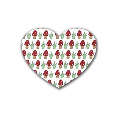 Mushrooms Drink Coasters (heart)