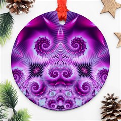 Purple Ecstasy Fractal Ornament (round)
