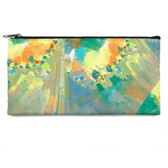 Abstract Flower Design In Turquoise And Yellows Pencil Cases