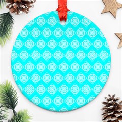 Abstract Knot Geometric Tile Pattern Round Ornament (two Sides) 