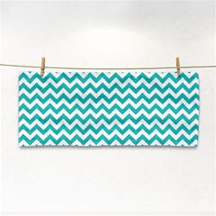 Turquoise & White Zigzag Pattern Hand Towel