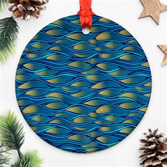 Blue Waves Ornament (round) 